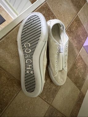 COACH Slip-On Sneakers in Off-White Canvas